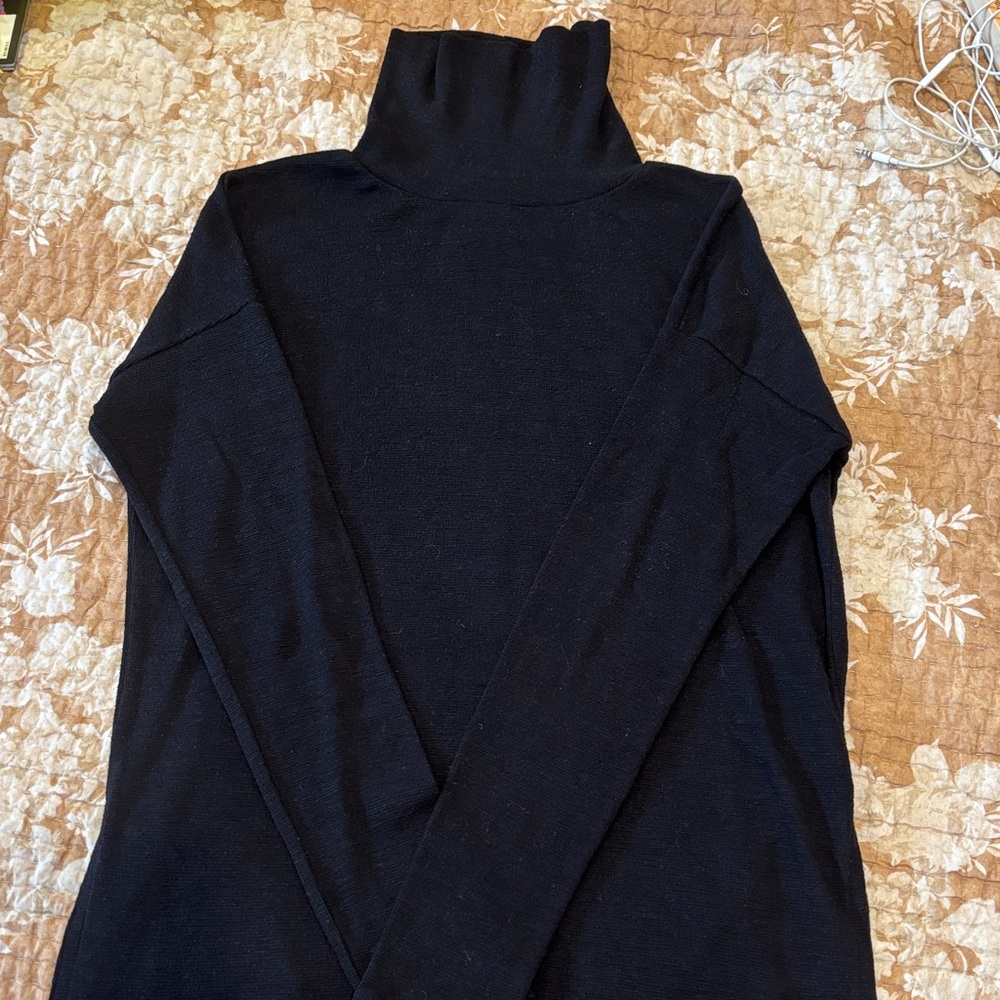 J. Crew Black Vintage fleece women’s Turtleneck Sweater